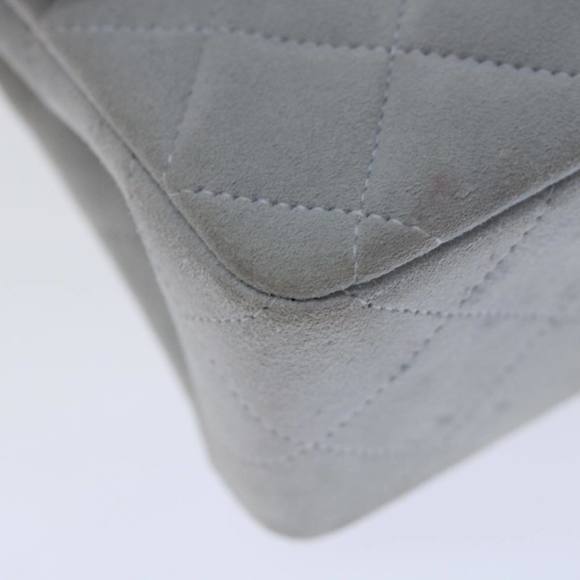 CHANEL Matelasse Chain Shoulder Bag Suede Light Blue CC Auth 69060A - Picture 16 of 16